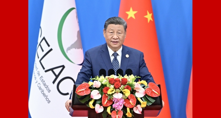 Xi Jinping prononce un discours lors de la cérémonie d'ouverture de la 4e réunion ministérielle du Forum Chine-CELAC