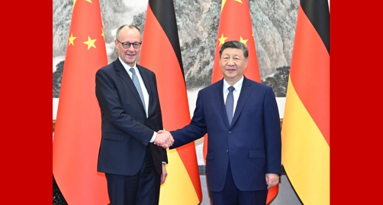 Xi Jinping rencontre le chancelier allemand Friedrich Merz à Beijing